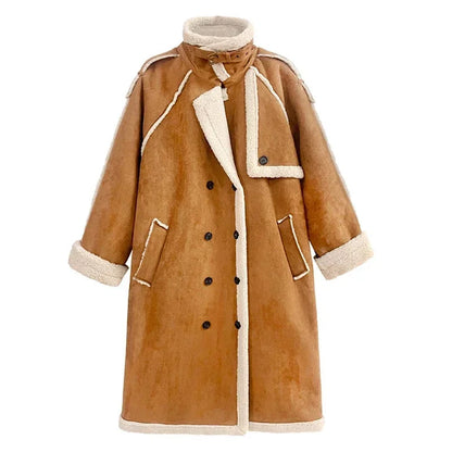 XITAO Double Breast Trench Split Turn-down Collar Loose Casual All-match Fashion Warm Spring New Trench Coat FBB1113