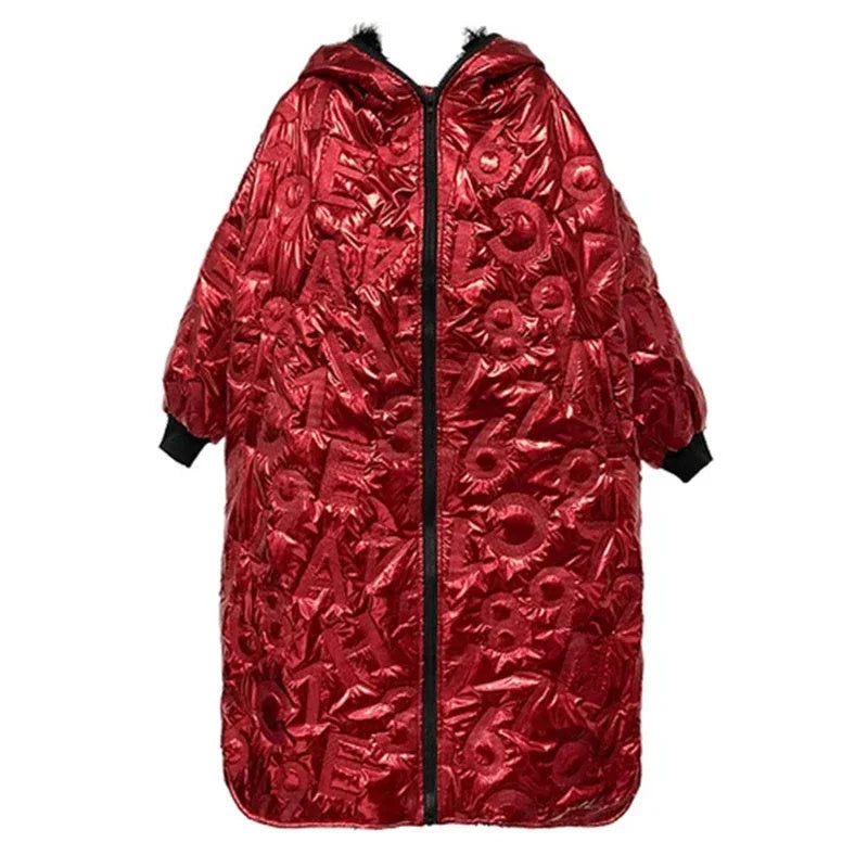 XITAO Solid Color Hooded Collar Parka Women Winter New Keep Warm Personality Hooded Embossing Letter Casual Fashion DMY1754