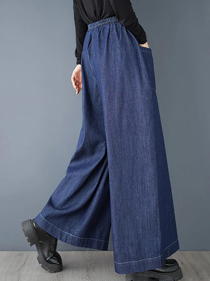 XITAO Casual Ankle-length Loose Elastic Waist Solid Color Women Cloth Fashion New Slimming Wide Legs Autumn Women Pants GMM1074