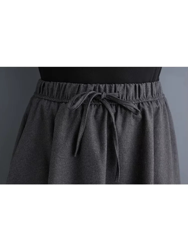 XITAO Casual Fashion Loose Solid Color Skirt Patchwork A-line Mid-calf Contrast Color New Arrival Autumn Women Skirt ZYY1109