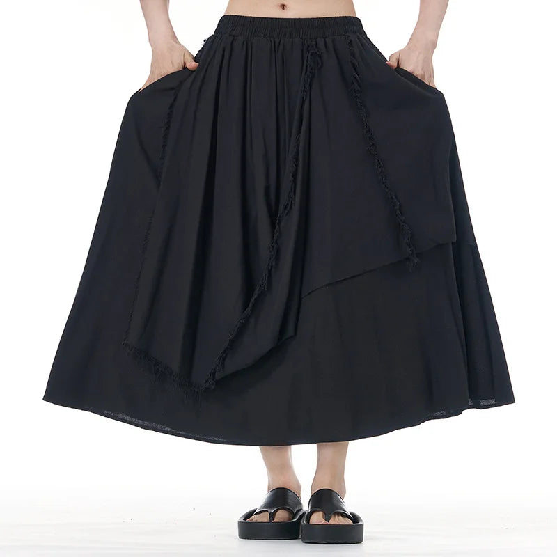 XITAO Solid Color Casual Skirt Asymmetrical Patchwork Women Loose Skirt Summer New Personality Fashion All-match DMJ4143