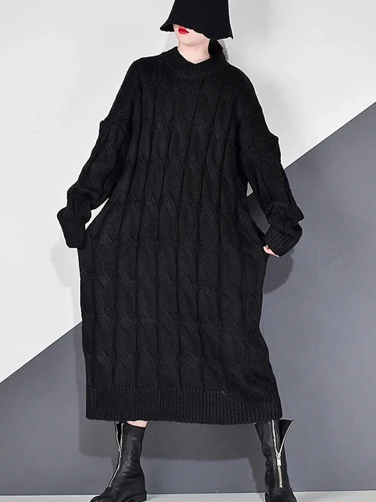 XITAO Knitted Sweater Dress Fashion New Full Sleeve Goddess Casual Style Spring Autumn Elegant Minority Loose Sweater ZY1583