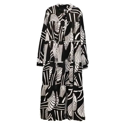 XITAO Irregular Print Dress Spring New Fashion Casual Loose Long Sleeve Splicing Contrast Color Women WMD2816