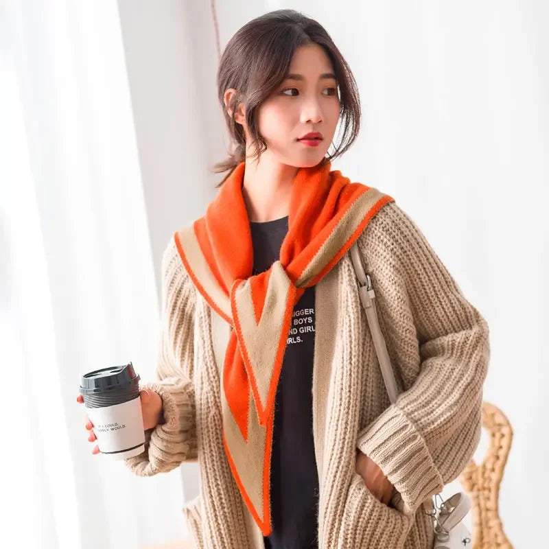 XITAO Knitted Scarves Fashion New Women Irregular Patchwork Small Fresh Casual Style 2024 Elegant Minority Loose Scarves ZY3672