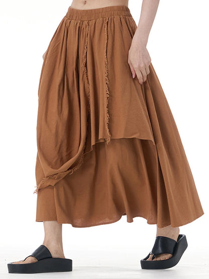 XITAO Solid Color Casual Skirt Asymmetrical Patchwork Women Loose Skirt Summer New Personality Fashion All-match DMJ4143