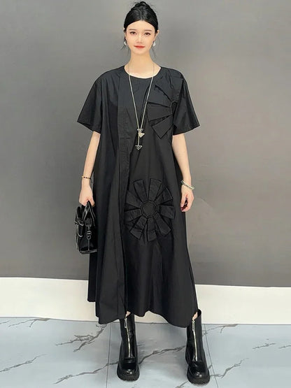 XITAO Casual Patchwork O-neck Dress Trend Solid Color All-match Women Autumn New Simplicity Loose Temperament Dress GYX1013