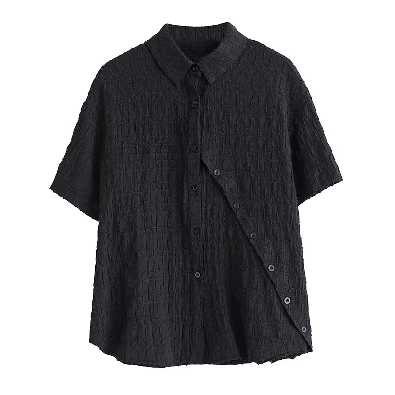 XITAO Fashion Jacquard Weave Women Shirt Broadside Button All Match Casual Solid Loose Single Breasted Niche New Arrival DMJ1137