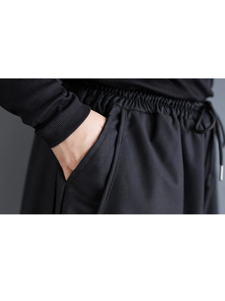 XITAO Casual Personality Loose Women Ankle-length Pant Solid Color Slimming Loose New Autumn Female Wide Leg Pants GMM1010