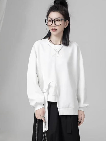 XITAO O-neck Loose Casual Pullover Sweatshirt Full Sleeve Irregular Simplicity Spring Women New All-match Sweatshirt DMJ2223