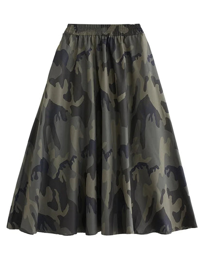 XITAO Casual Print Skirt Temperament Camouflage All-match Women Summer New Arrival A-line Loose Trend Fashion Skirt HQQ0843