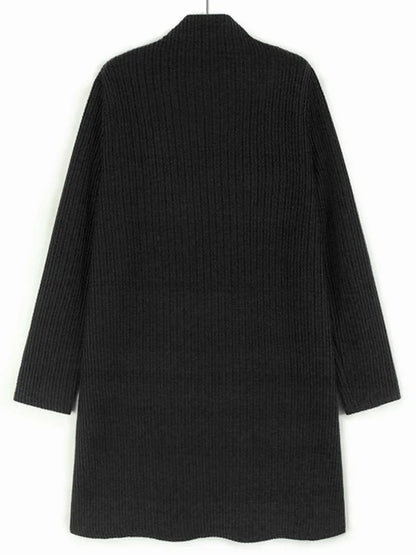 XITAO Hollow Out Casual A-line Patchwork Knitted Dress Solid Casual Knee-length Temperament Half High Collar Women Dress ZYY1084