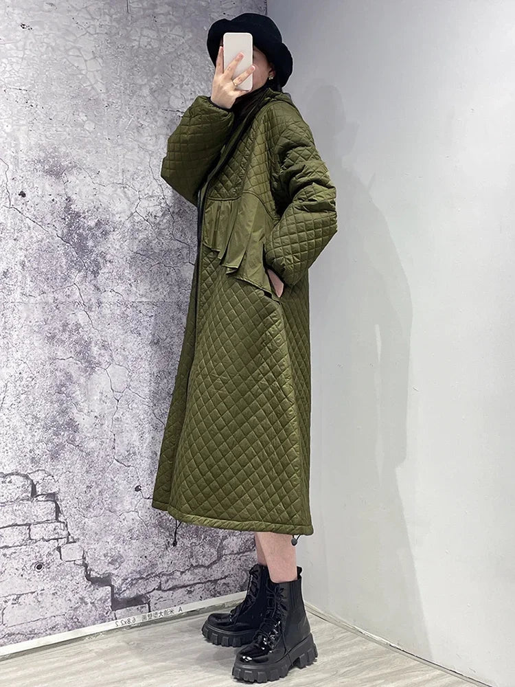 XITAO Solid Parkas Coat Fashion New Women Single Breast Full Sleeve Spring Goddess Fan Casual Style Loose Coat JL0224