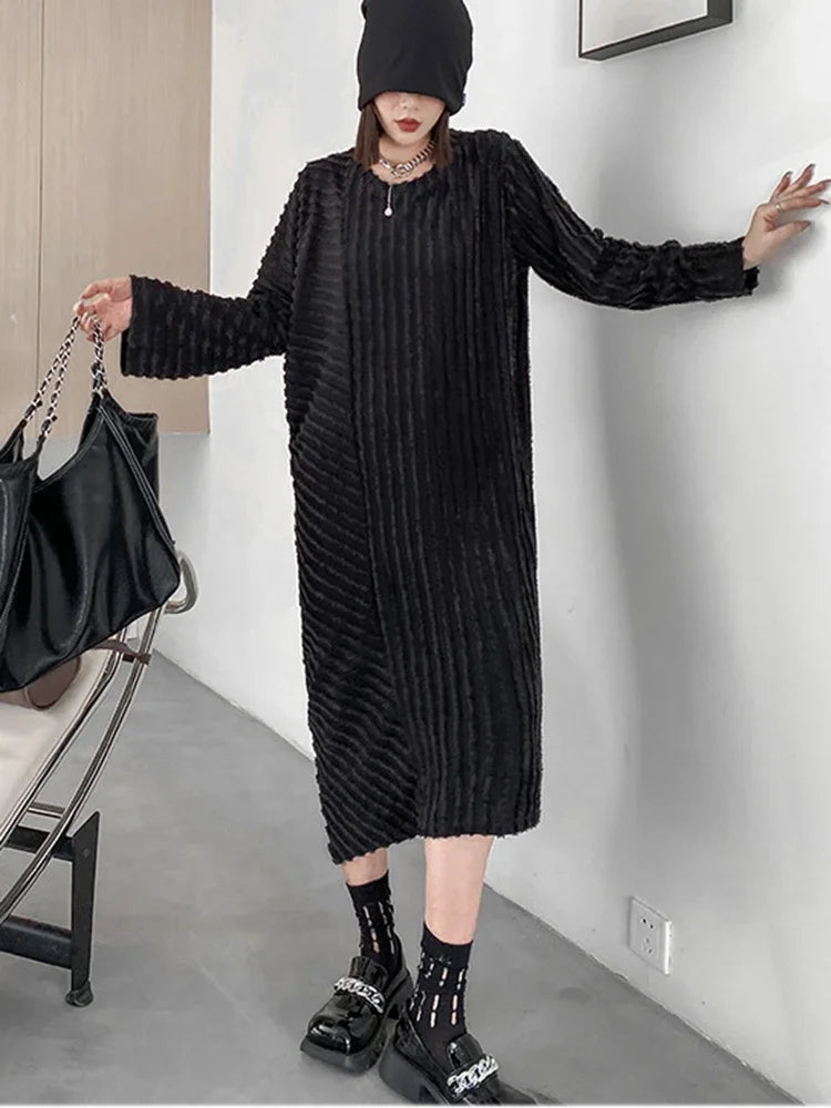 XITAO O-neck Full Sleeve Dress Loose Appear Thin Simplicity Temperament Vintage Spring Women New Pullover Dress DMJ2744