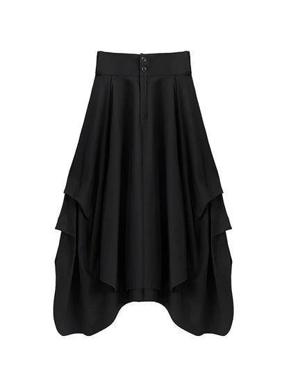 XITAO Irregular Solid Skirt Casual Slimming Temperament All-match Elastic Waist Spring Fashion Women A-line Skirt LYD1694