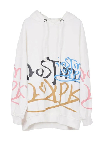 XITAO Casual Letter Print Women Hoodies Spring New Drawstring Hooded Collar Loose Hooded Long Sleeve Hedging Hoodie WMD2606