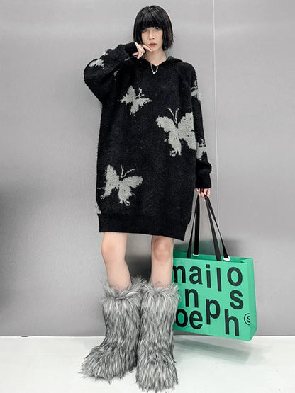 XITAO Casual Loose Full Sleeve Solid Color Women Sweater Fashion Hooded Slimming Knitting New Autumn Female Pullover GMM1006