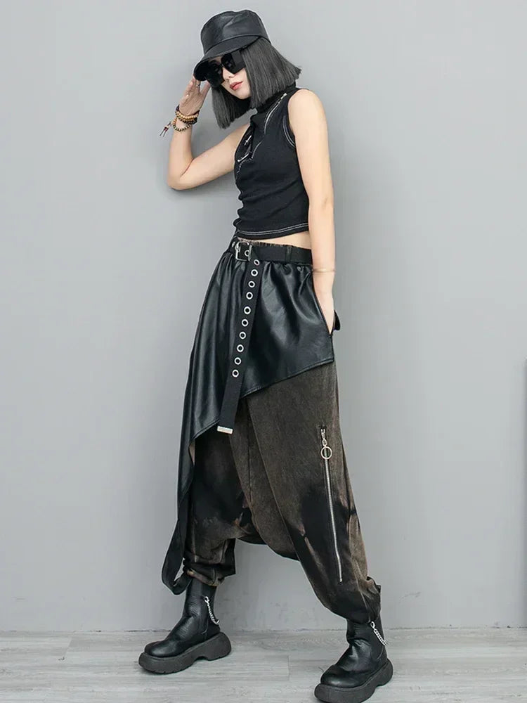 XITAO Loose Casual Pants Fashion Patchwork Personality All-match Street Trendy Autumn Women New Cross Pants DMJ2790