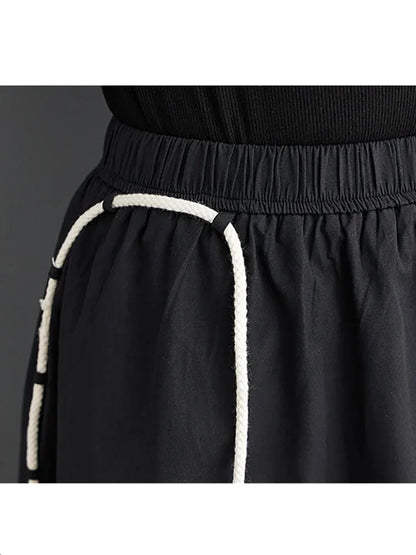 XITAO Loose Simplicity Skirt Personality Bandage Women Spring Summer New Arrival Casual Trend Elastic Waist Skirt LYD1226