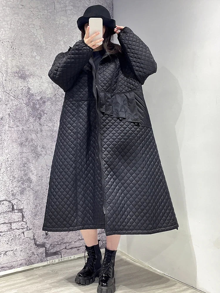 XITAO Solid Parkas Coat Fashion New Women Single Breast Full Sleeve Spring Goddess Fan Casual Style Loose Coat JL0224