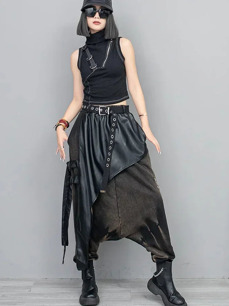 XITAO Loose Casual Pants Fashion Patchwork Personality All-match Street Trendy Autumn Women New Cross Pants DMJ2790