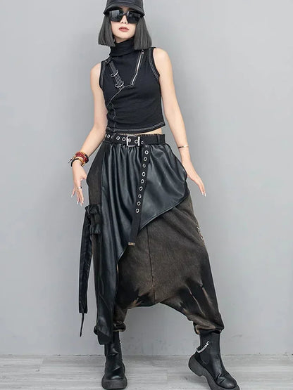 XITAO Loose Casual Pants Fashion Patchwork Personality All-match Street Trendy Autumn Women New Cross Pants DMJ2790