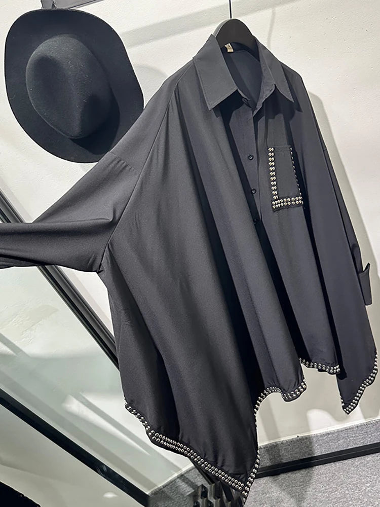 XITAO Irregular Bat Sleeve Loose Shirt Casual Fashion Korea Simplicity Solid Color Turn Down Collar Female New Top LYD1542