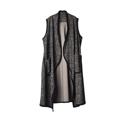 XITAO Mid-length Vests Coat Spring New Arrival Fashion Casual Temperament Jacquard Pattern All-match Women GWJ0863