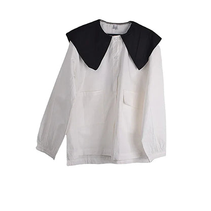 XITAO Loose Casual Shirt Full Sleeve Doll Collar Single Breasted Simplicity Fashion All-match Spring Women Shirt LYD1339