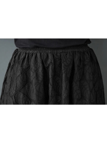 XITAO Patchwork Lace Dark Bud Casual Skirt Fashion Loose Fitting A-line Mid-calf Sweet New Arrival Autumn Women Skirt GMM1231