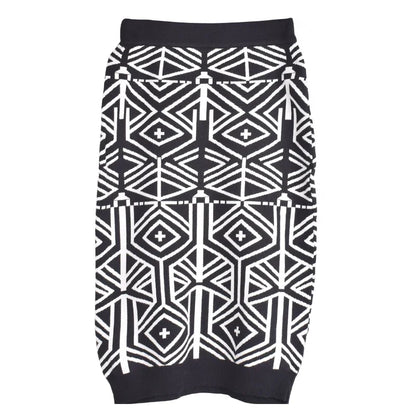 XITAO Knitting Skirts Fashion Matching Color Geometric Pattern Casual All-match Temperament 2024 New Arrival Women WS2122