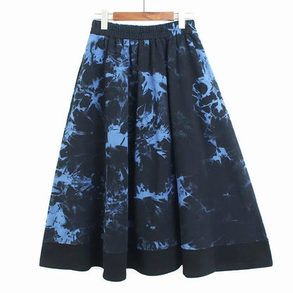 XITAO Irregular Contrast Color Print Skirt Loose Fashion Simplicity Casual Street Trendy Spring All-match Women Skirt SMH1492