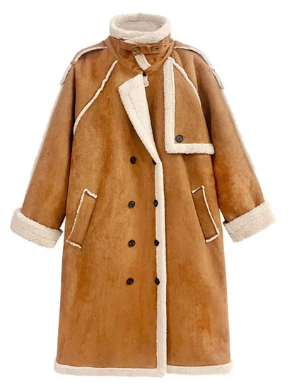 XITAO Double Breast Trench Split Turn-down Collar Loose Casual All-match Fashion Warm Spring New Trench Coat FBB1113