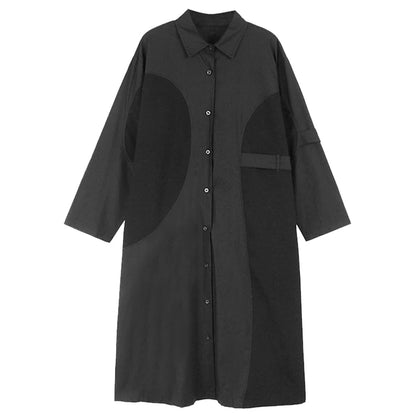 XITAO Loose Patchwork Shirt Dress Casual Turn Down Collar Single Breasted Women Spring New Simplicity Trend Dress HQQ2225