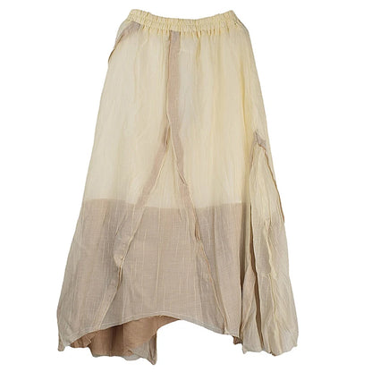 XITAO Spliced Skirt Solid Color Elastic Waist Casual Loose Chinese Style Simplicity Spring Fashion Women New Skirt LYD1770