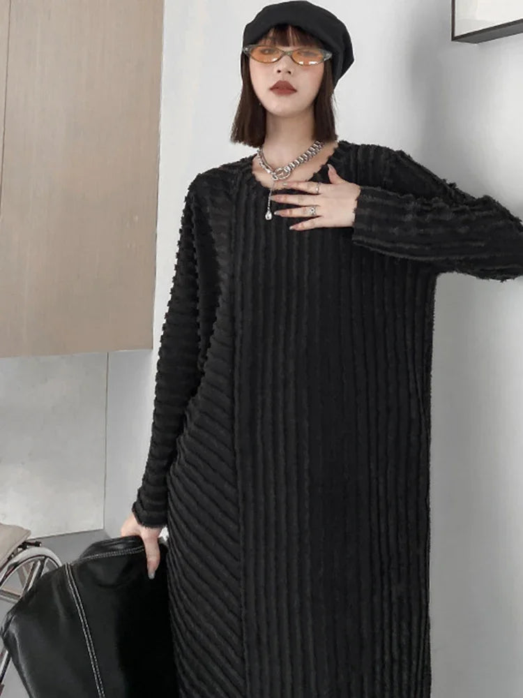 XITAO O-neck Full Sleeve Dress Loose Appear Thin Simplicity Temperament Vintage Spring Women New Pullover Dress DMJ2744