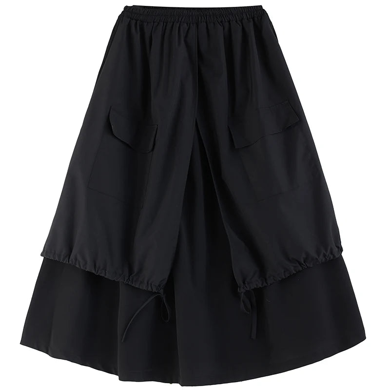 XITAO Irregular Patchwork Skirt Casual Fashion Personality Women Loose Simplicity Black Street Trendy All-match Skirt DMJ3717