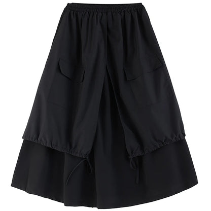 XITAO Irregular Patchwork Skirt Casual Fashion Personality Women Loose Simplicity Black Street Trendy All-match Skirt DMJ3717