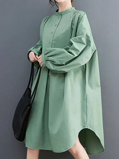 XITAO Full Sleeve Loose Fashion Dress Casual Pullover Solid Color Irregular Appear Thin Women New Dress CX1027