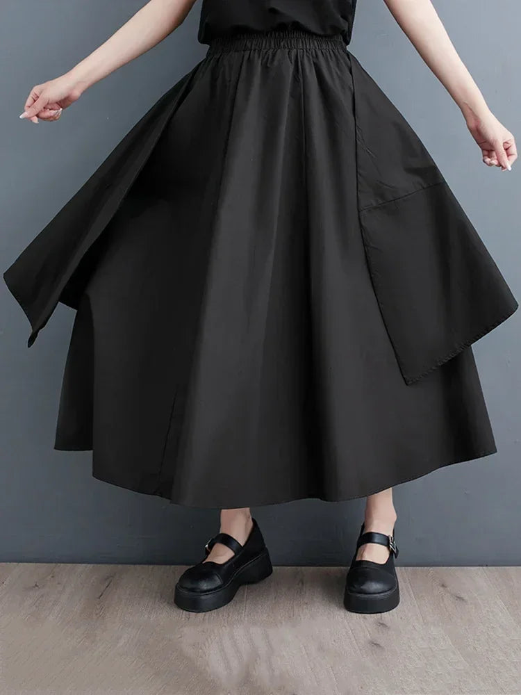 XITAO Casual Irregular Skirt Fashion Patchwork Loose Appear Thin Women Spring New Arrival Solid Color All-match Skirt HQQ1466