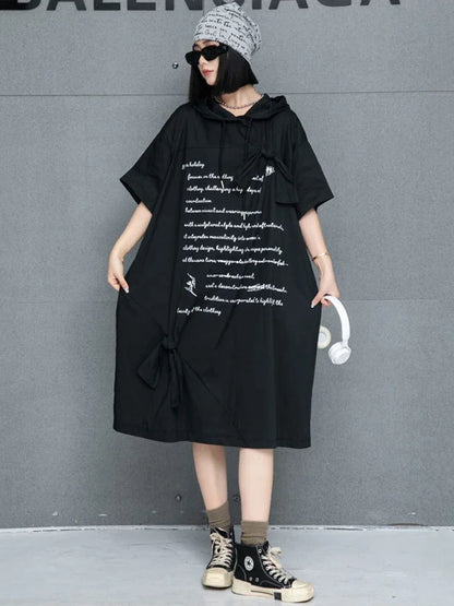 XITAO Loose Fitting Casual A-line Mid-calf Solid Color Dress New Loose Half Sleeve Thin Trendy Summer Female Dress GMM1053