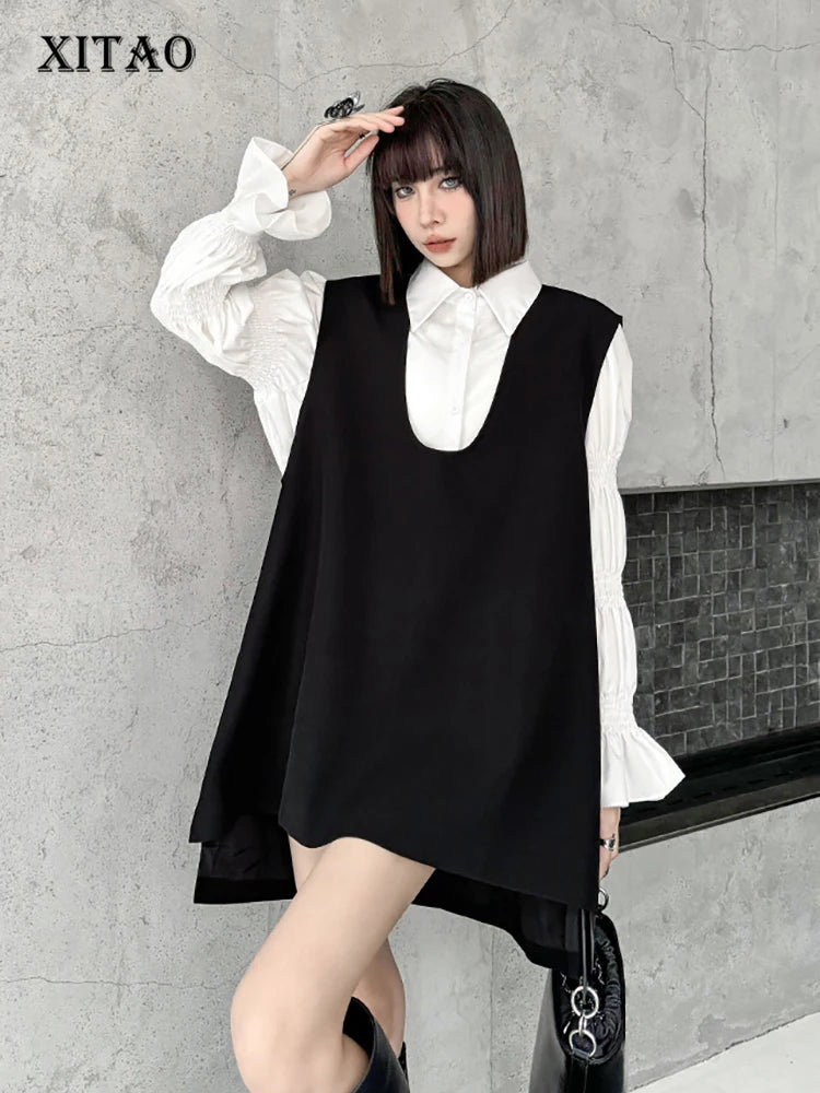 XITAO Loose Design Solid Vest Sleeveless Fashion Korea All Match Simplicity Temperament Pullover Women New Coat LYD1832