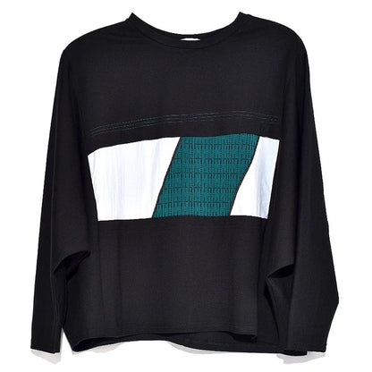 XITAO Patchwork Geometric Striped T Shirt Women 2024 Spring Trendy Fashion New Casual O Neck Collar Batwing Sleeve Top WLD2864