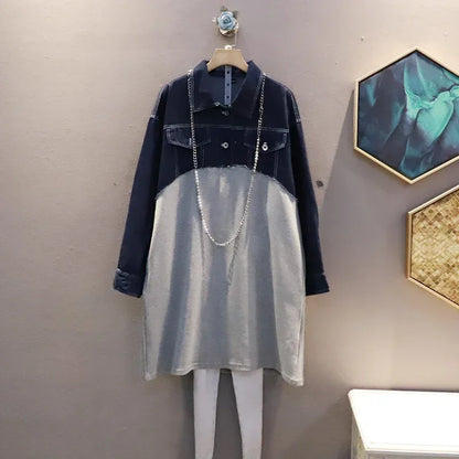 XITAO Patchwork Dress Fashion Small Fresh Full Sleeve Goddess Fan Casual Minority Loose 2024 Spring Elegant Loose Dress ZY7759