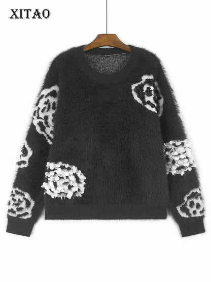 XITAO Casual Loose O-neck Full Sleeve Solid Color Lazy Soft Sweater Kniting Autumn Fashion Women Pullover Sweater ZYY1085