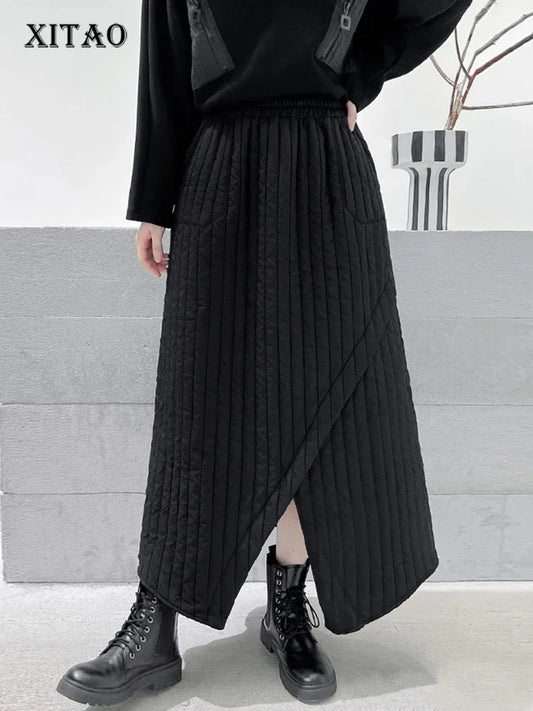 XITAO Casual Irregular Skirt Loose Slimming Fashion Trend Street Wind Women Spring New Simplicity All-match Skirt HQQ1775