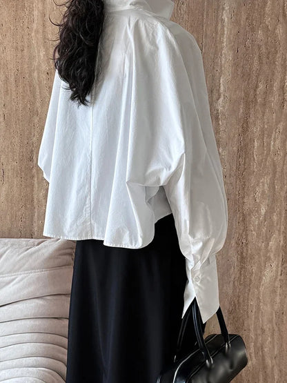 XITAO V-neck Temperament Solid Color Shirt Full Sleeve Loose Casual Simplicity All-match 2024 Autumn Women New Shirt Top ZY8901