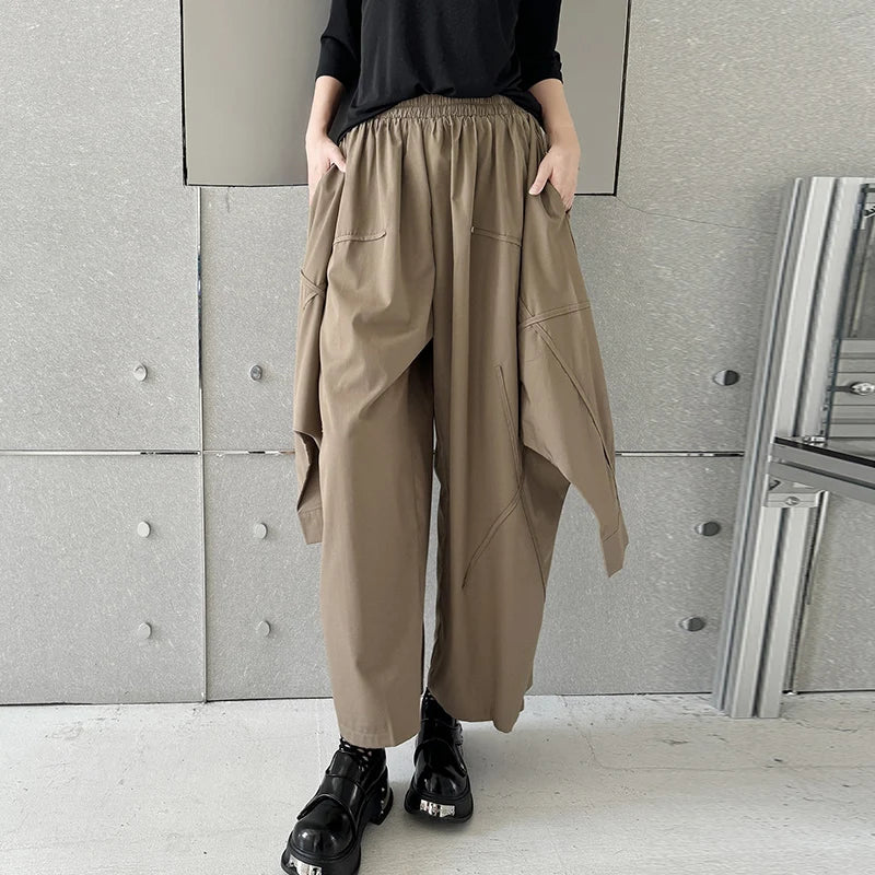 XITAO Asymmetrical Casual Female Pants Loose Fashion Personality Patchwork Solid Solid Women Pants Summer Street Trendy ZY8841