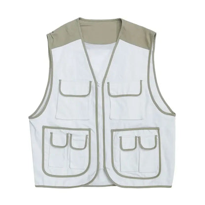 XITAO Multi-pocket Open Stitching Vest Fashion New Women 2024 Spring Elegant Sleeveless Goddess Fan Casual Style Vest DMY3297