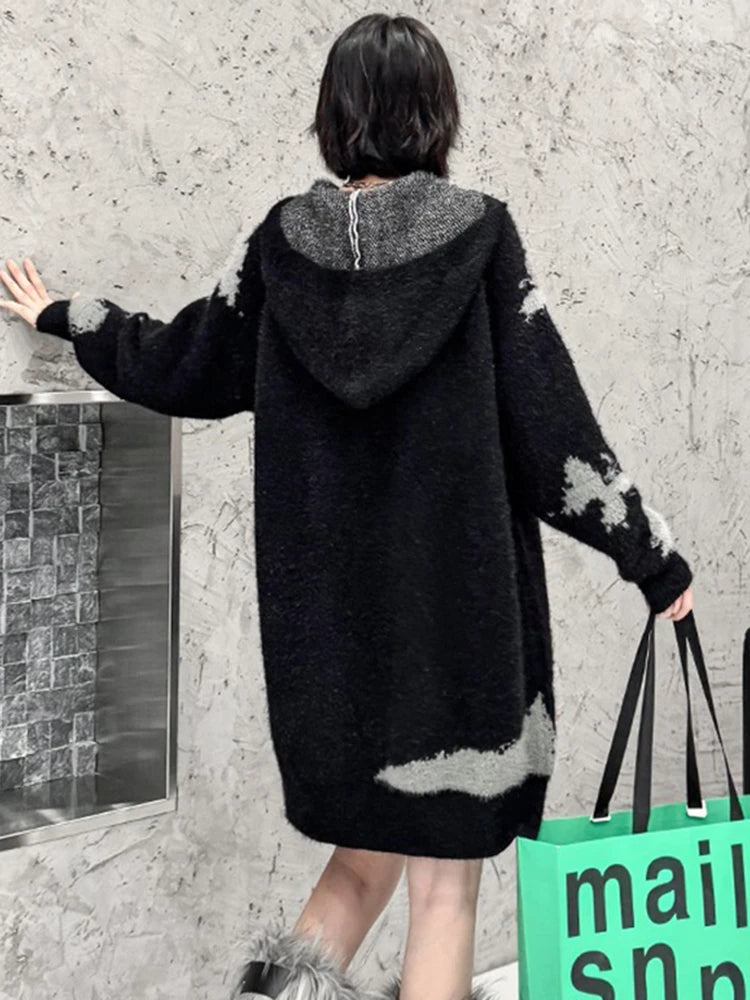 XITAO Casual Loose Full Sleeve Solid Color Women Sweater Fashion Hooded Slimming Knitting New Autumn Female Pullover GMM1006