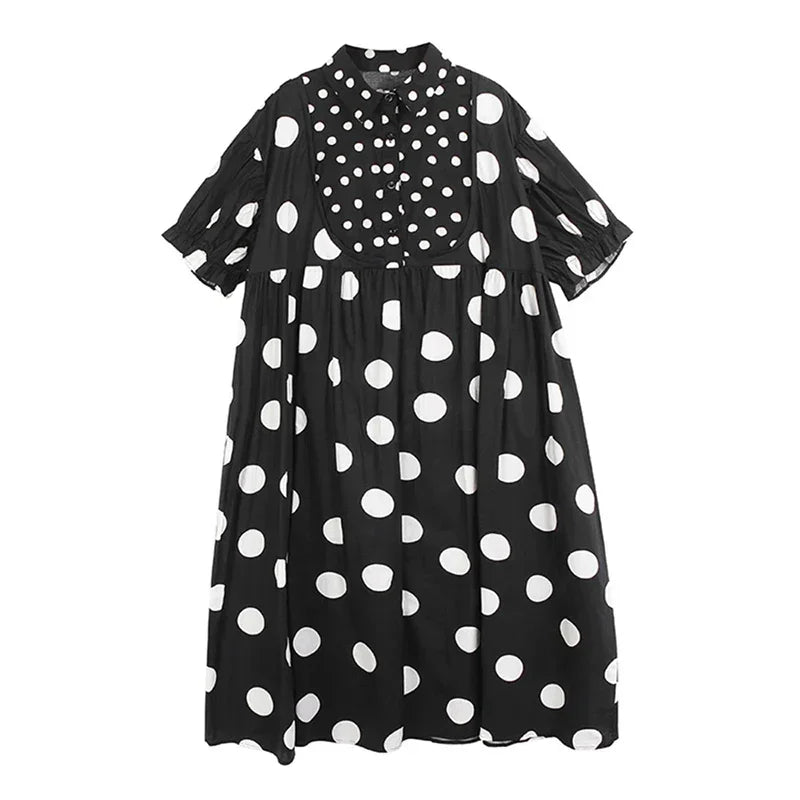 XITAO Women Pot Dress Patchwork Pleated Goddess Fan Casual Style Loose Summer Minority Pullover New Dress Top ZRQ1012